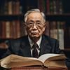 文化批评人陈远舟，亚洲电影研究者，学者形象，眼镜与书籍构成专业背景